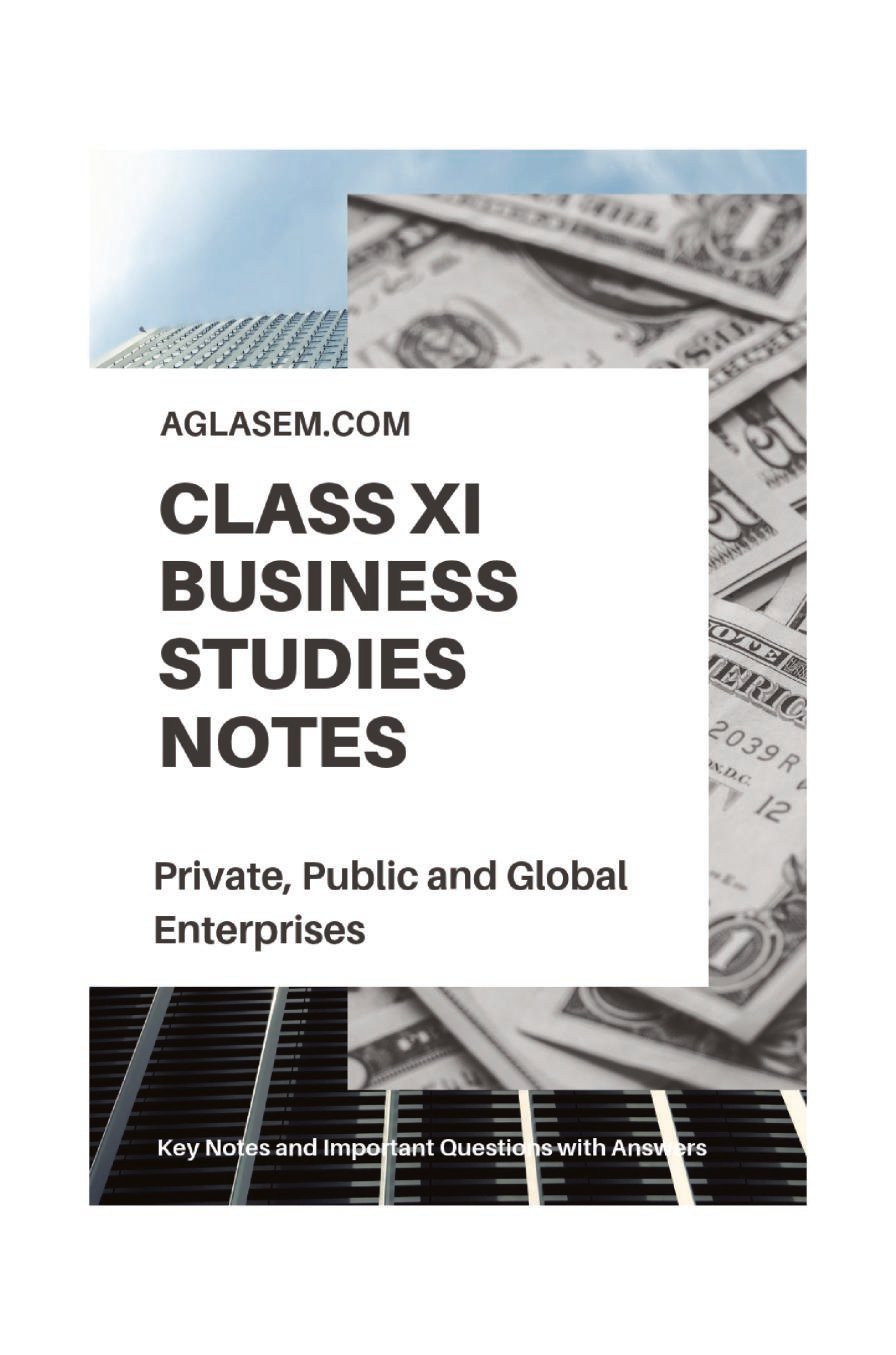 Class 11 Business Studies Notes for Private Public and Global Enterprises - Page 1