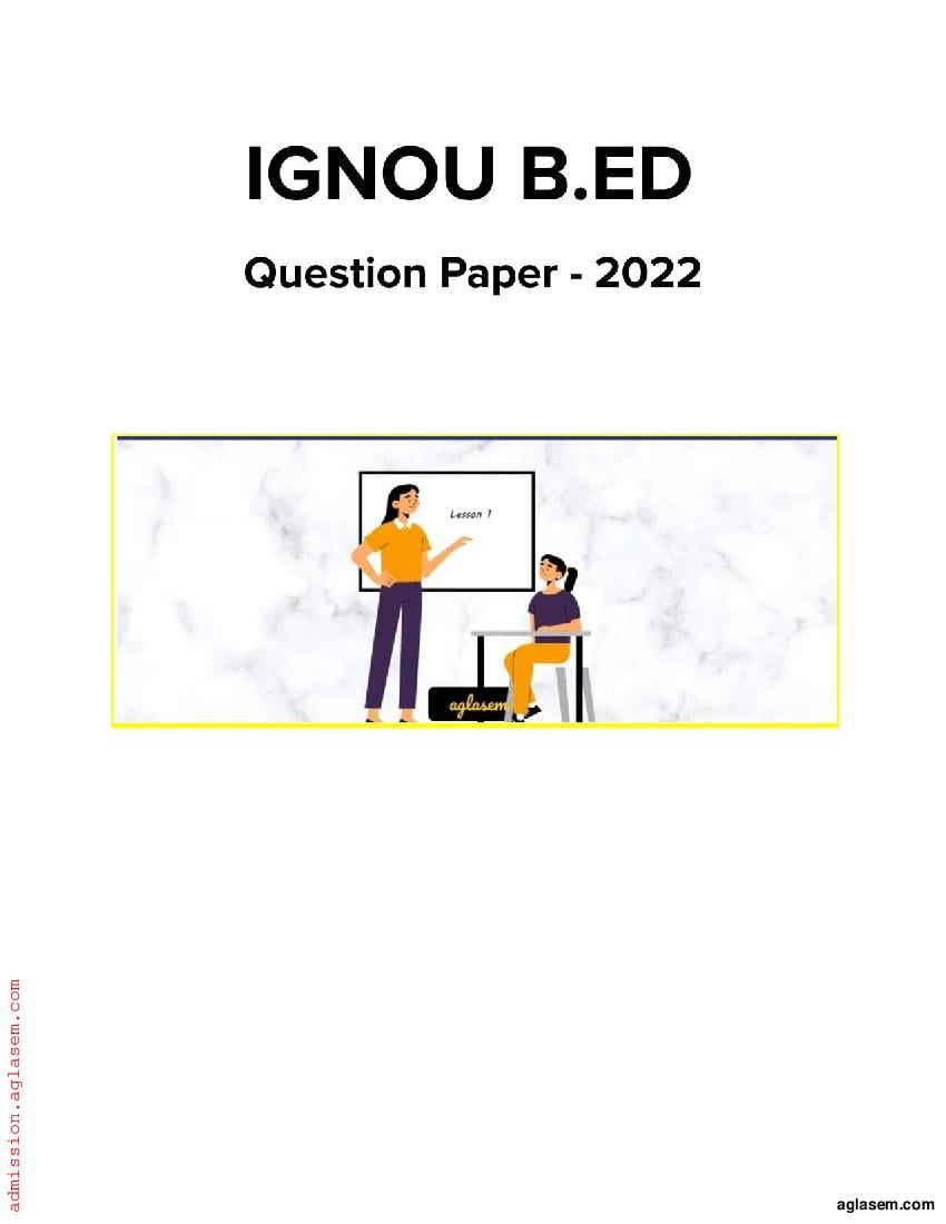 IGNOU B.Ed 2022 Question Paper - Page 1