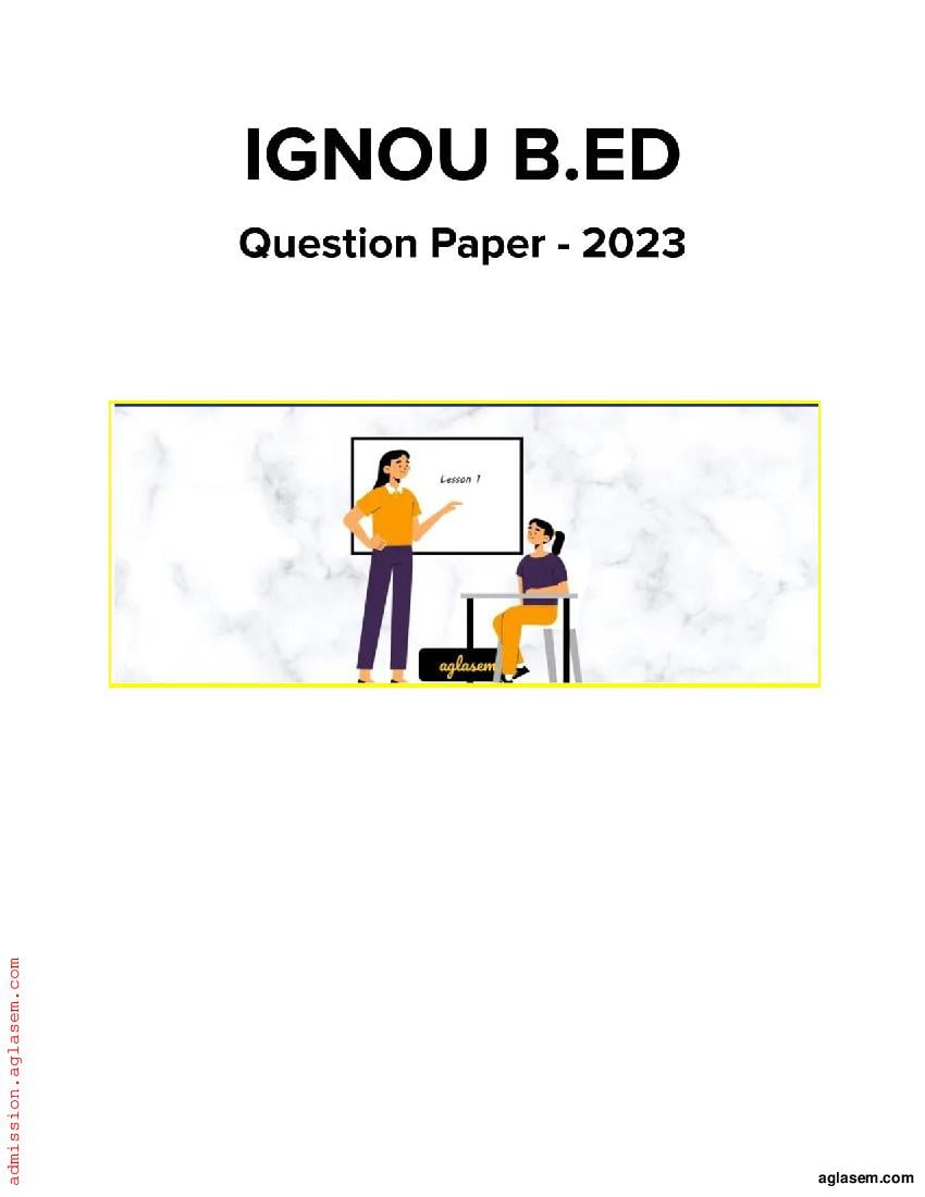 IGNOU B.Ed 2023 Question Paper - Page 1