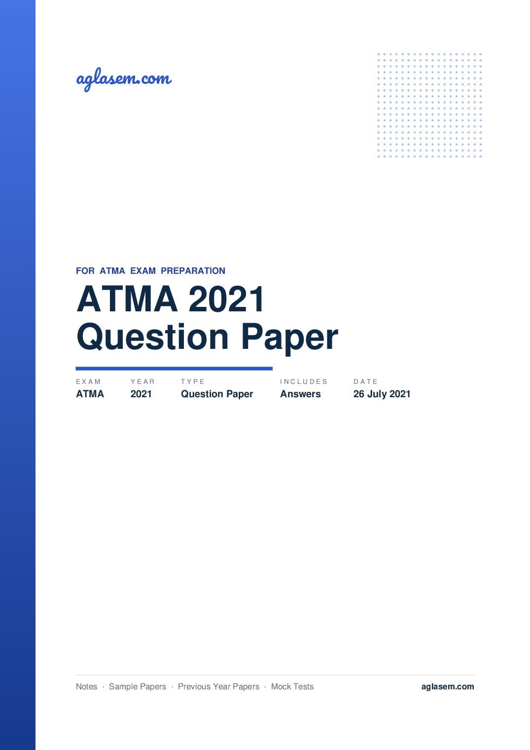 ATMA 2021 Question Paper with Answers (26 July) - Page 1 of 31