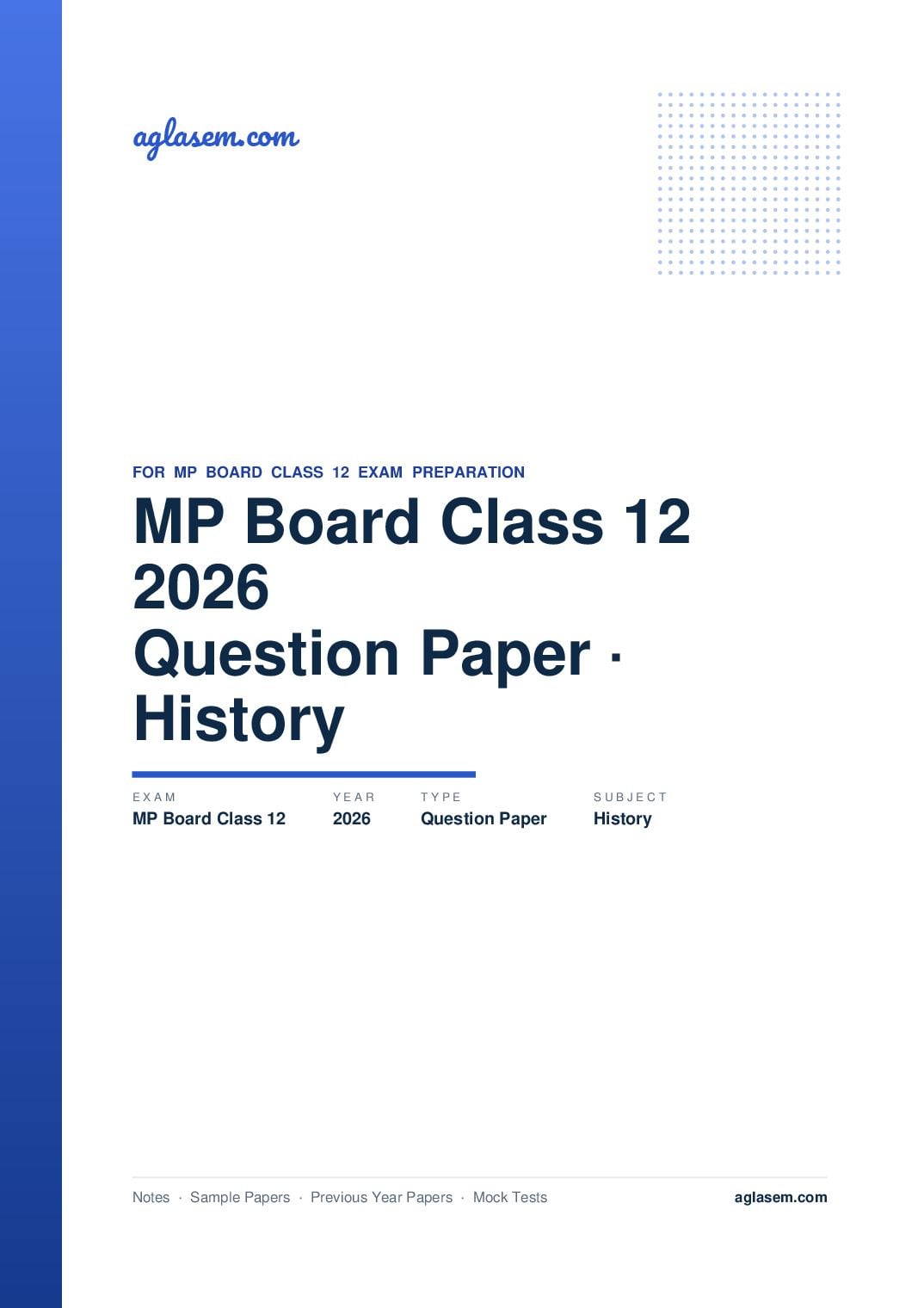 MP Board Class 12 Question Paper 2026 History - Page 1 of 14