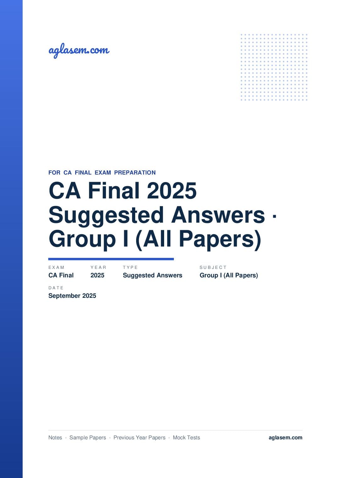 CA Final September 2025 Suggested Answers Group I (All Papers) - Page 1 of 120