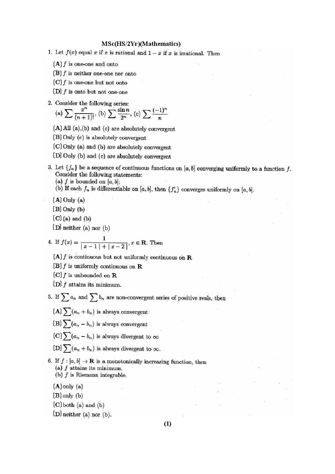 PU CET PG 2024 Question Paper - Page 1 of 242