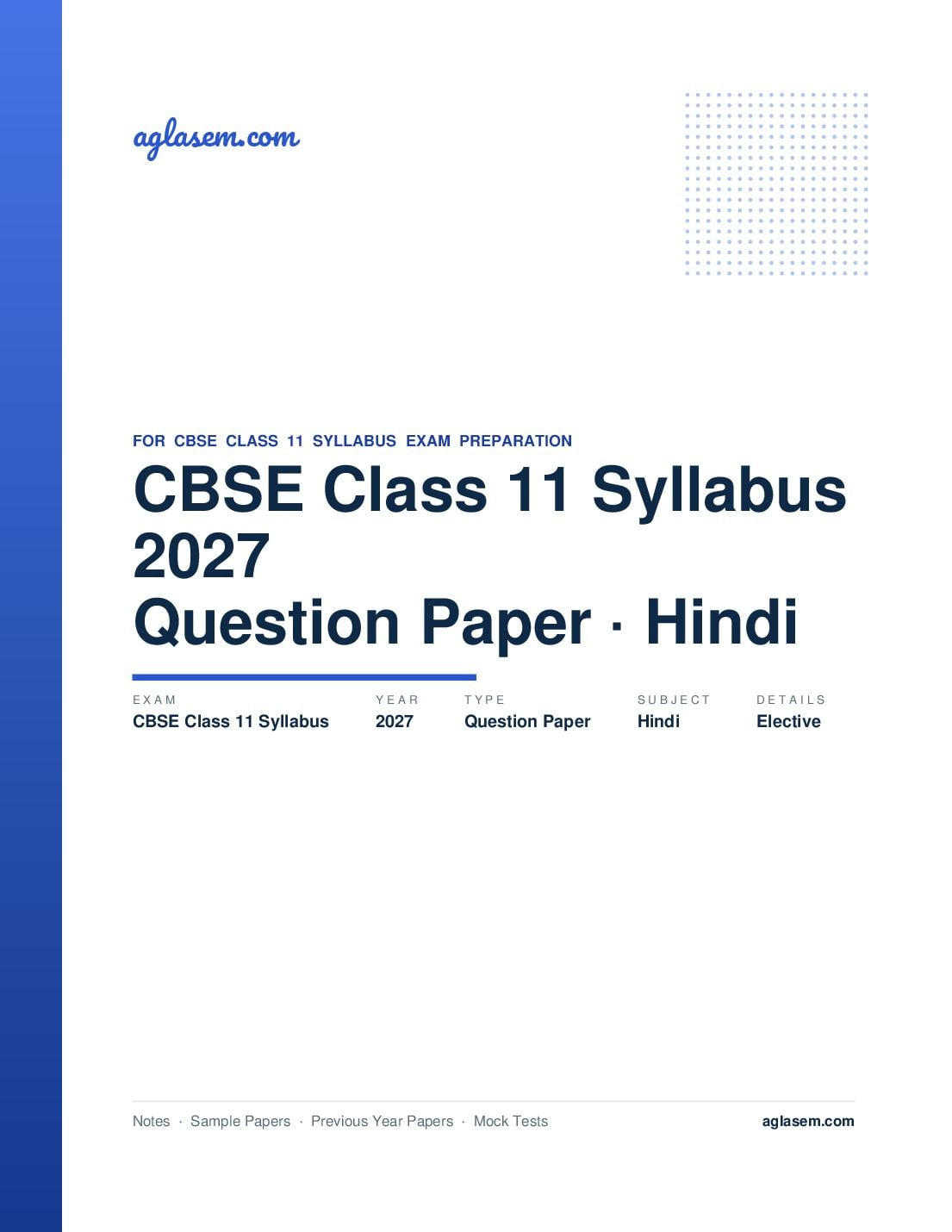 CBSE Class 11 Syllabus 2027 Hindi Elective - Page 1 of 13