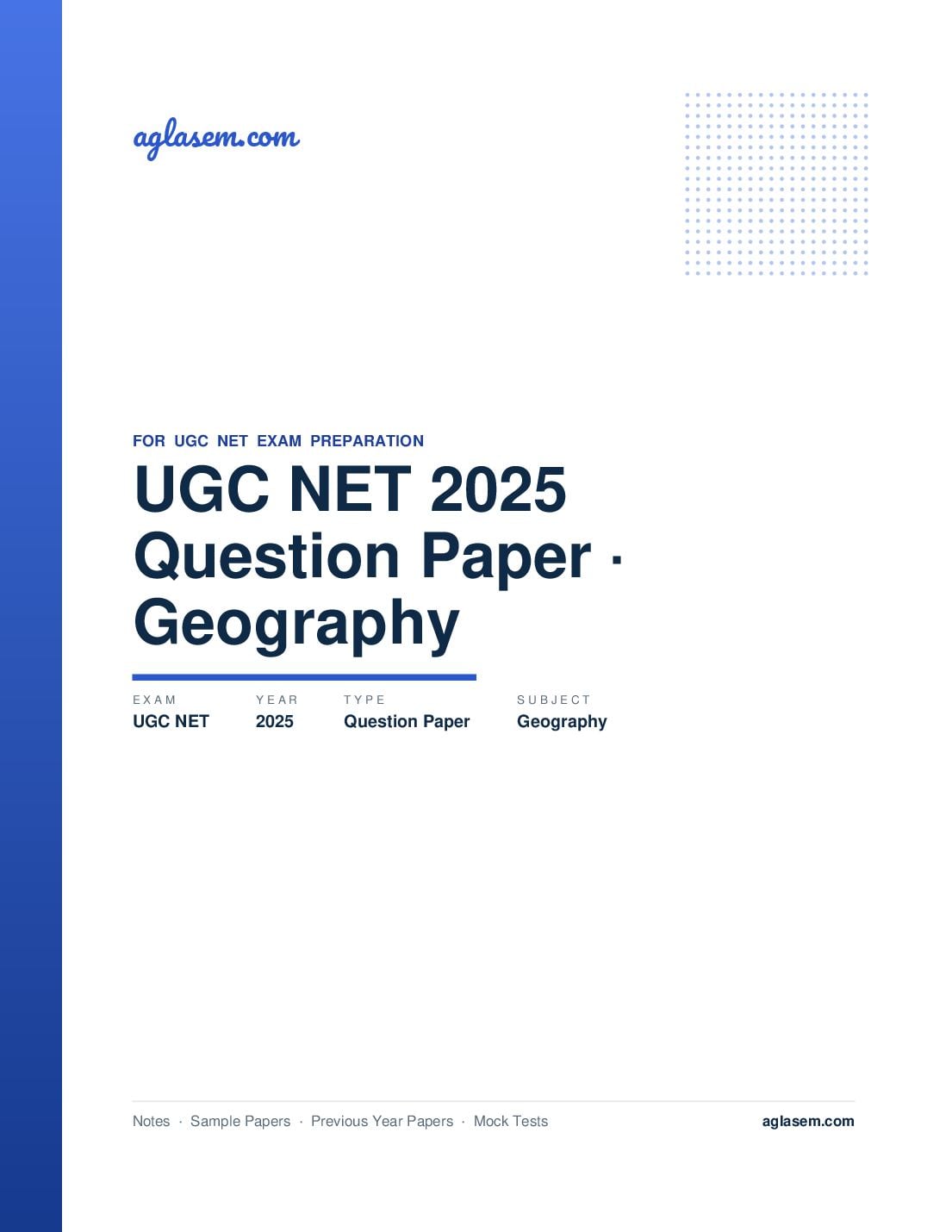 UGC NET 2025 Question Paper Geography - Page 1 of 156