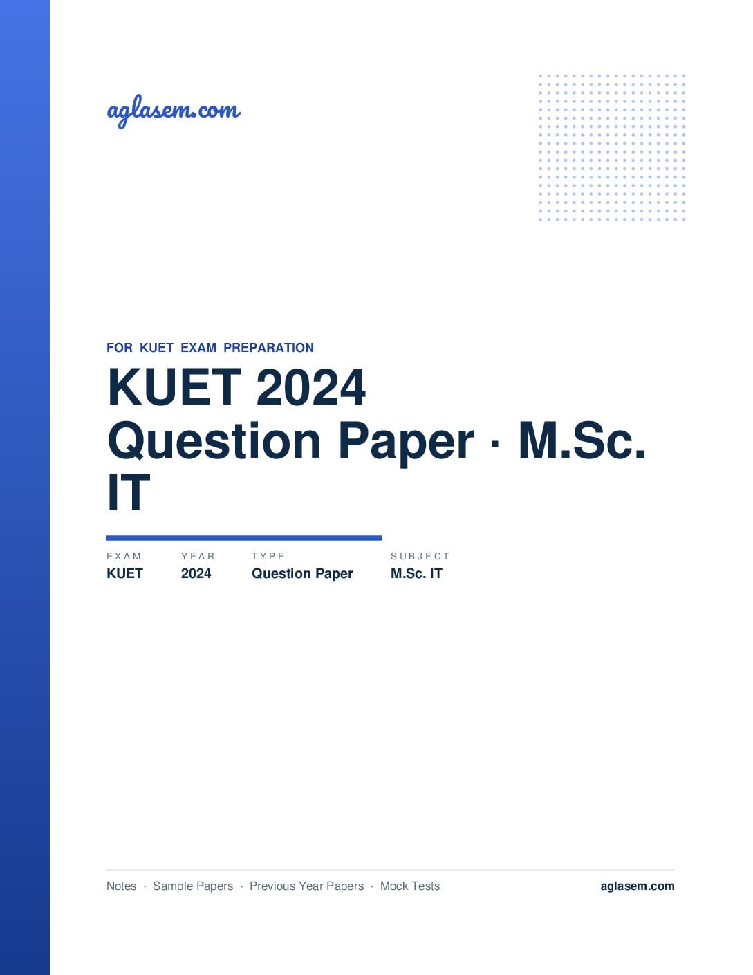 KUET 2024 Question Paper M.Sc. IT - Page 1 of 10