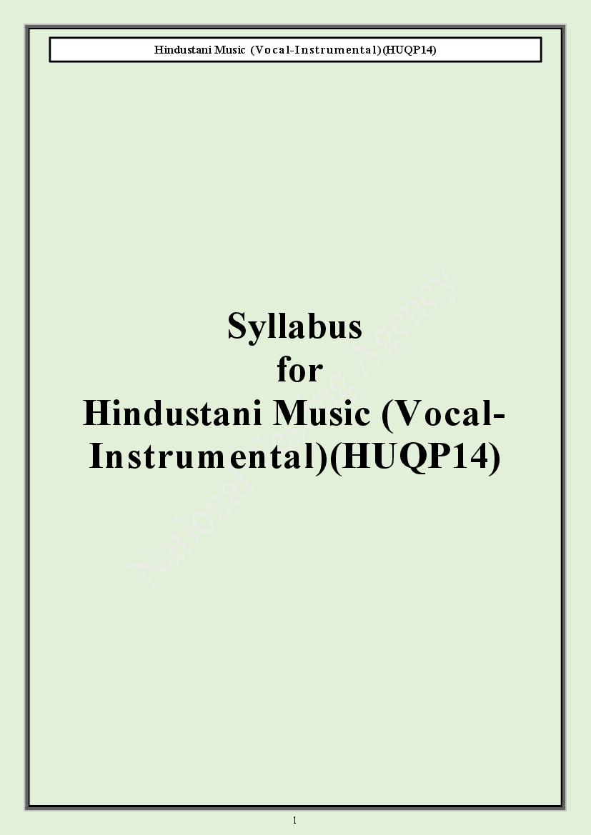 CUET PG 2024 Syllabus Hindustani Music Vocal Instrumental - Page 1