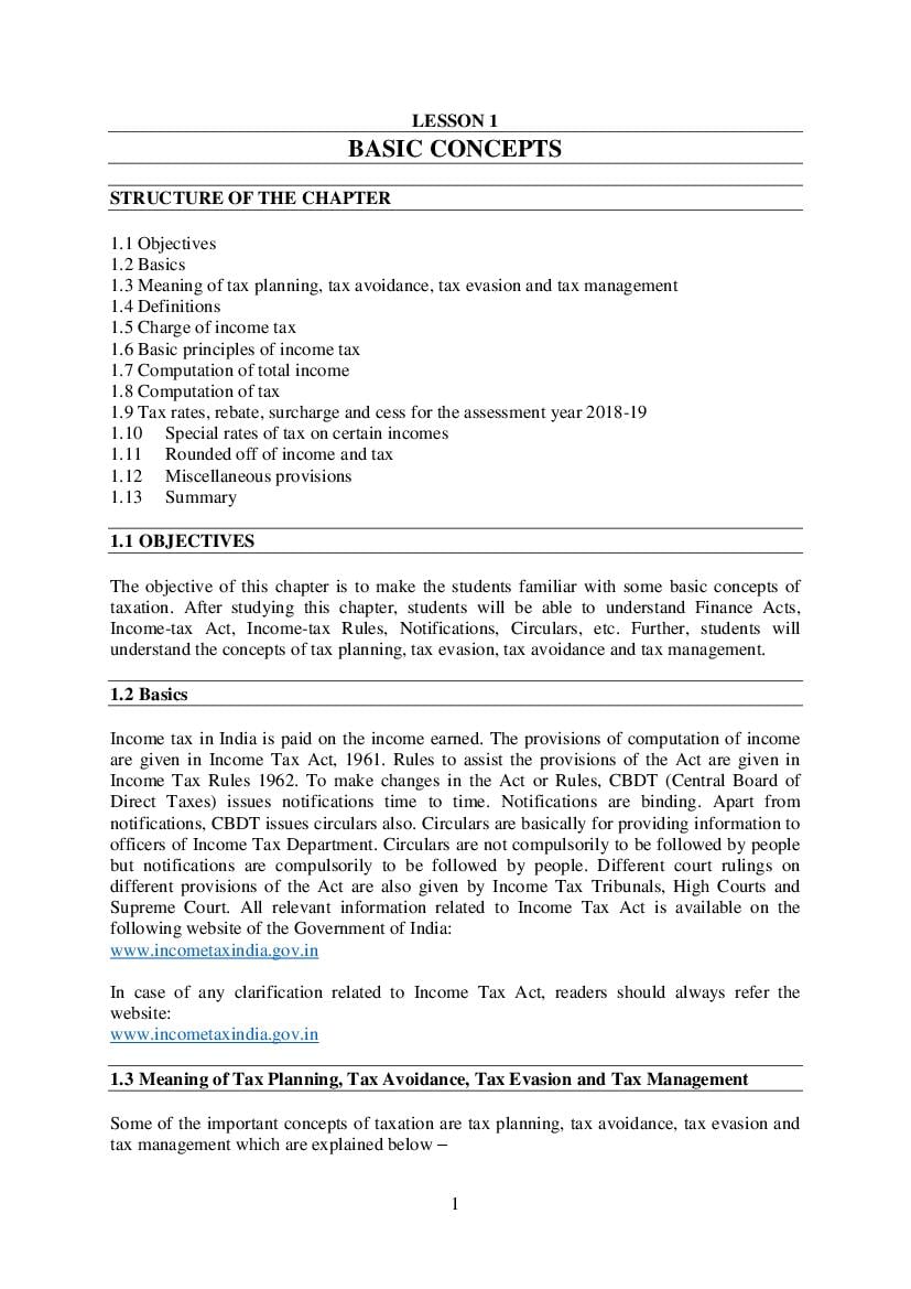 DU SOL Study Material B.Com 2nd Year Income Tax - Page 1