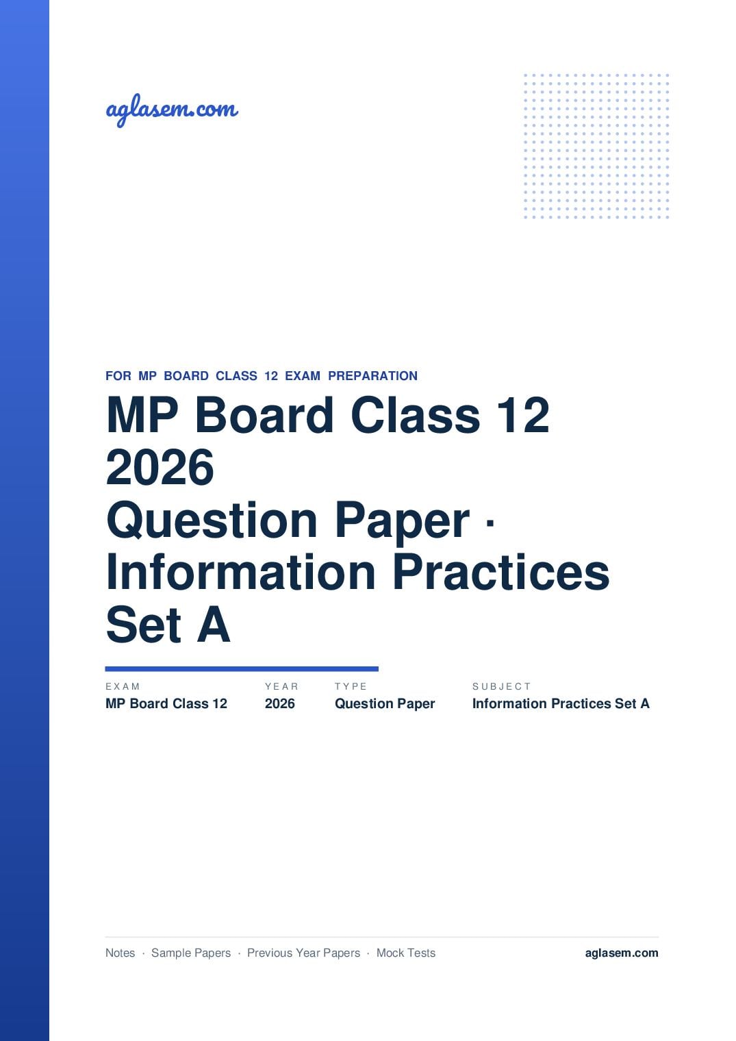 MP Board Class 12 Question Paper 2026 Information Practices - Page 1 of 9