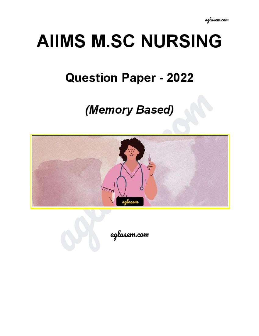 AIIMS M.Sc Nursing 2022 Question Paper - Page 1