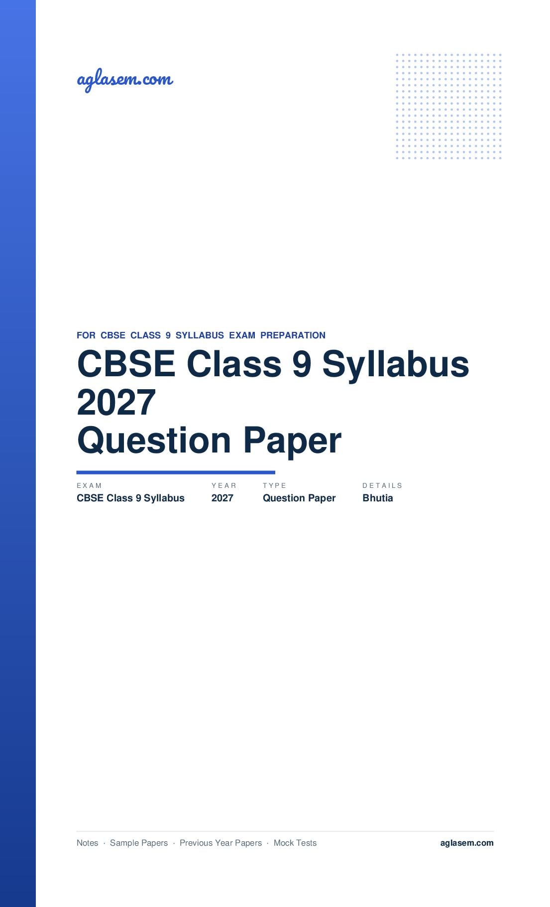 CBSE Class 9 Syllabus 2027 Bhutia - Page 1 of 3