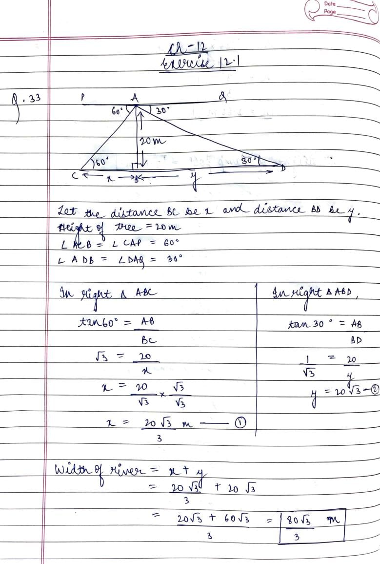 RD Sharma Solutions for Class 10 Some Applications of Trigonometry ...