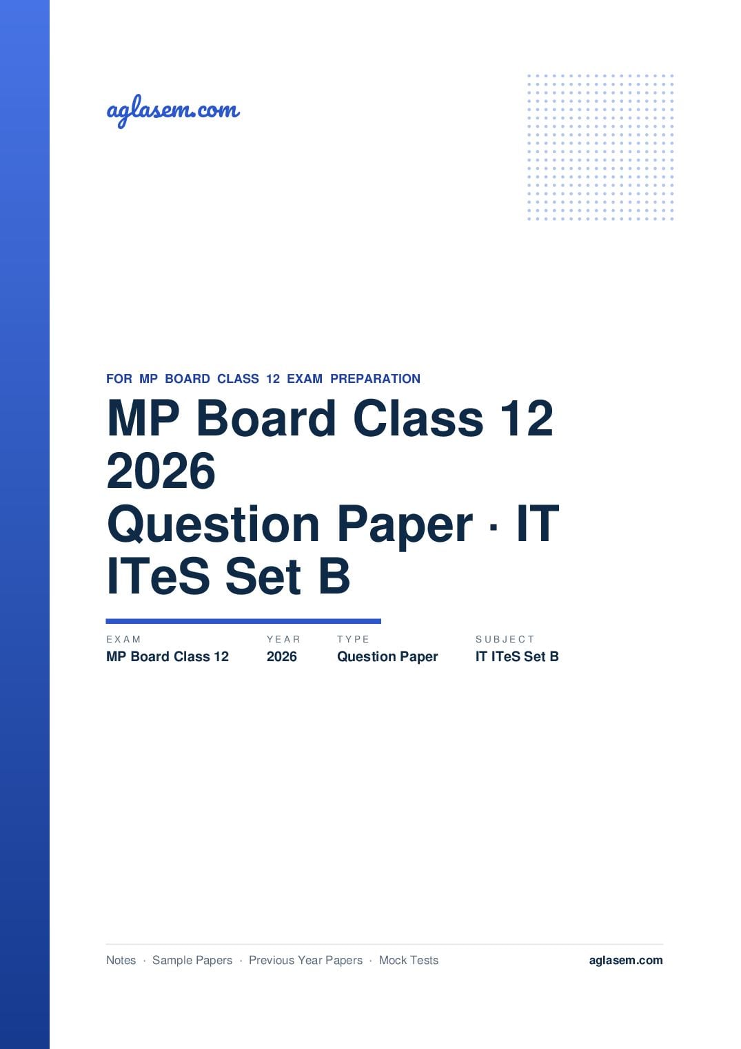 MP Board Class 12 Question Paper 2026 IT ITeS - Page 1 of 9