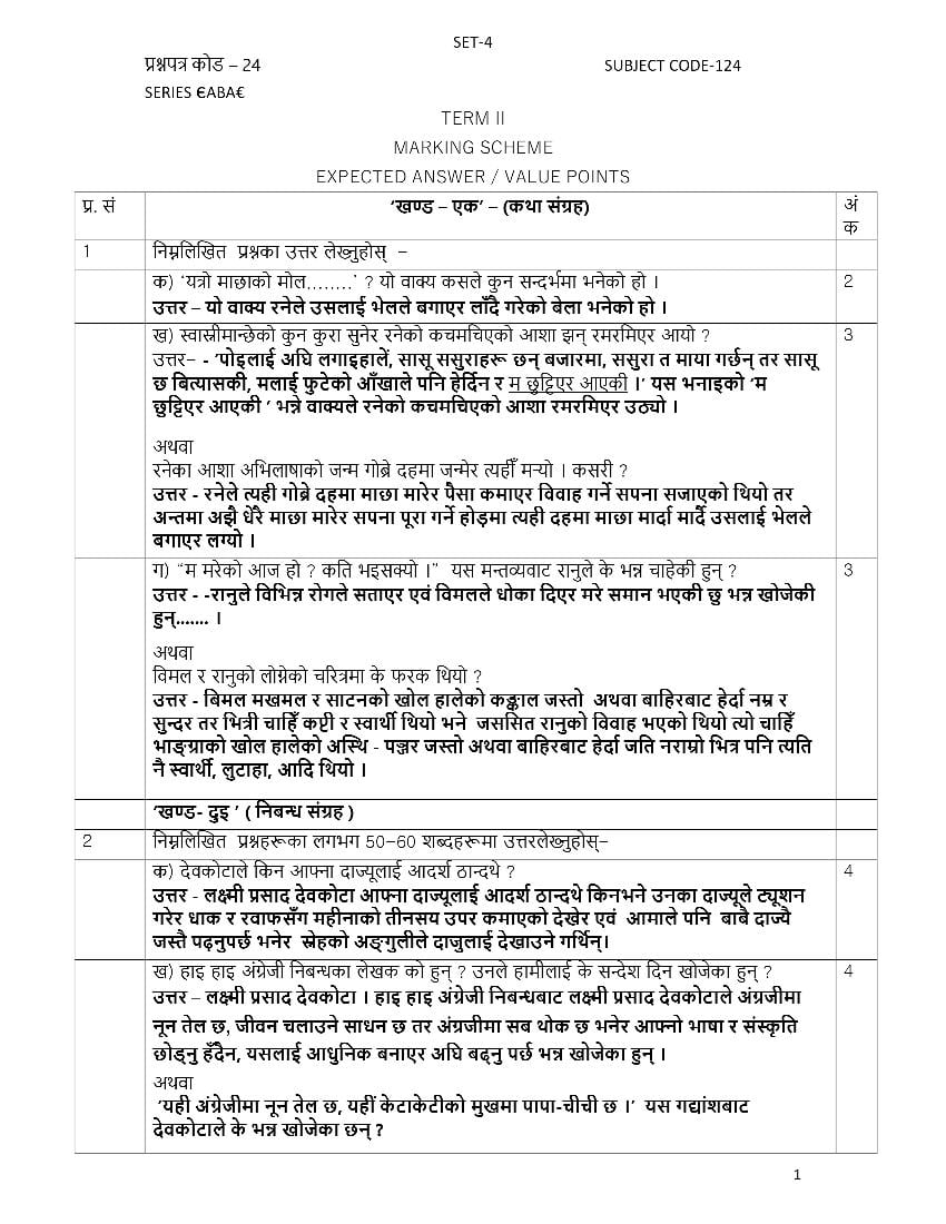 CBSE Class 12 Question Paper 2022 Solution Nepali - Page 1