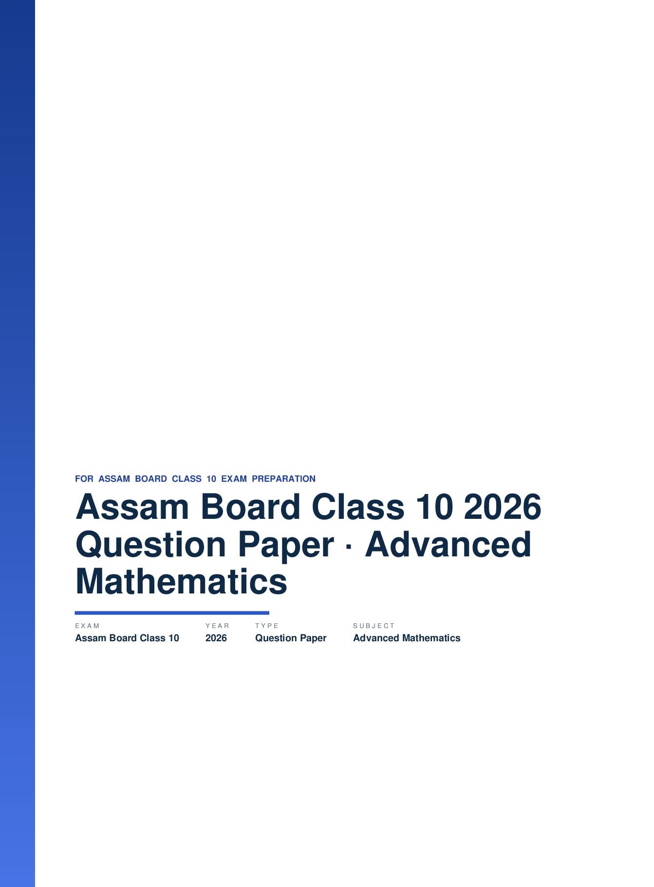 Assam Board Class 10 Question Paper 2026 Advanced Mathematics - Page 1 of 15