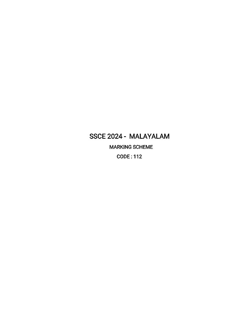 CBSE Class 12 Question Paper 2024 Solution Malayalam - Page 1