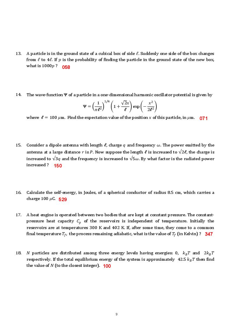 TIFR GS 2018 Question Paper PDF (8 Papers, Sets X and Y)