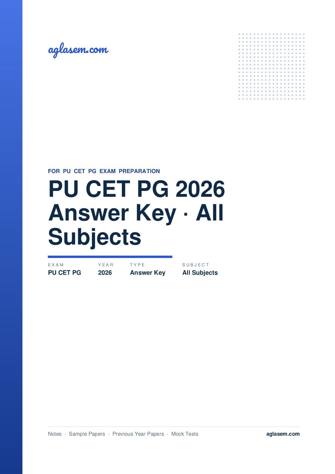 PU CET PG 2026 Answer Key All Subjects - Page 1 of 37