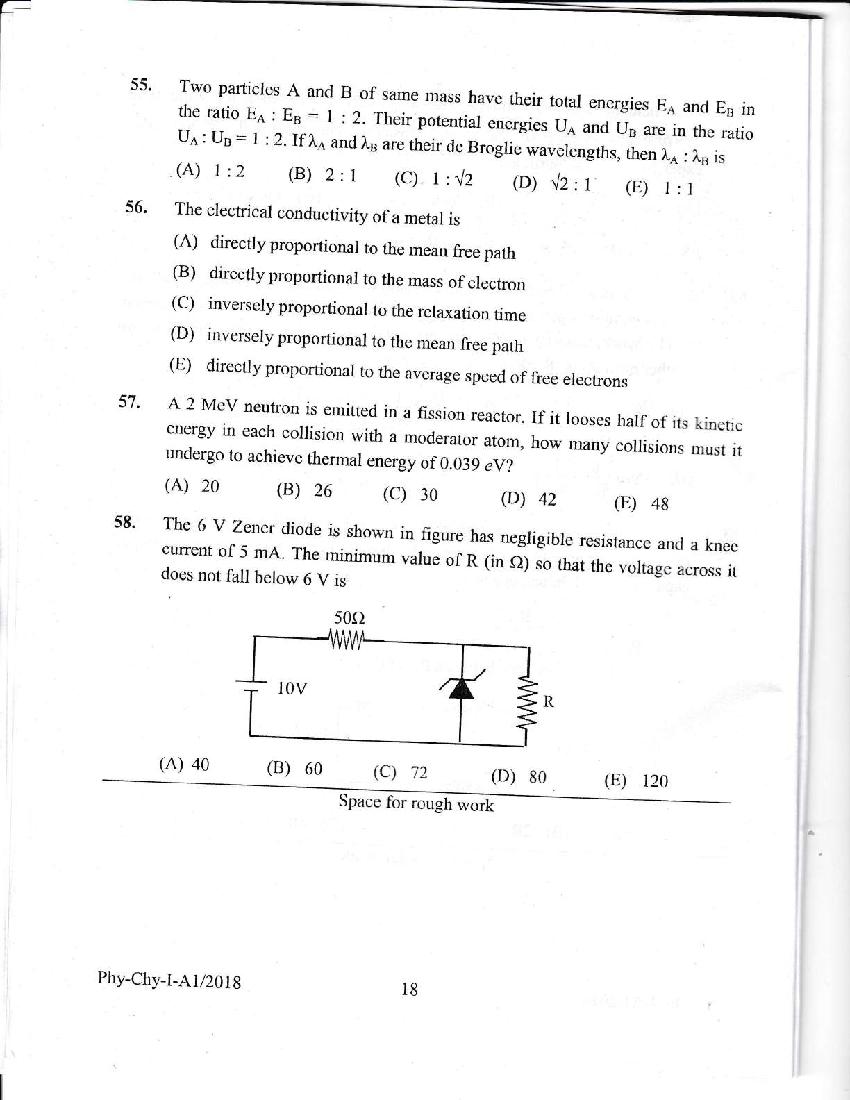KEAM 2018 Question Paper PDF with Answer Keys (Paper 1 and 2)