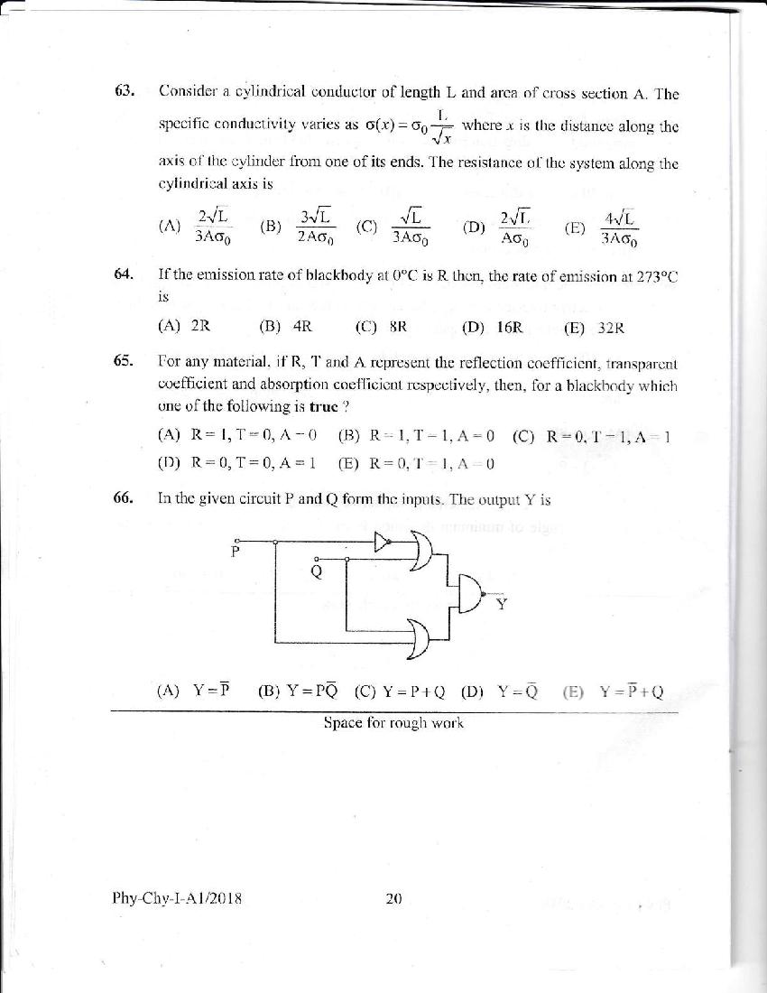 KEAM 2018 Question Paper PDF with Answer Keys (Paper 1 and 2)
