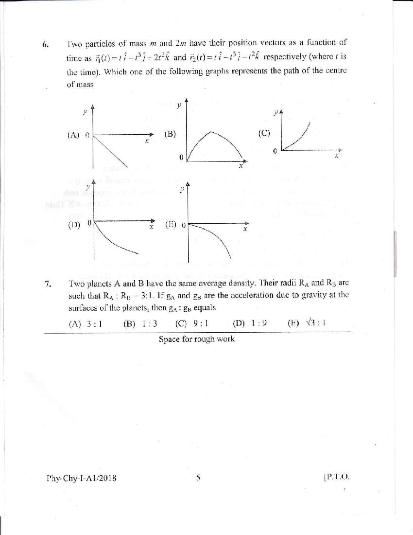 KEAM 2018 Question Paper PDF with Answer Keys (Paper 1 and 2)
