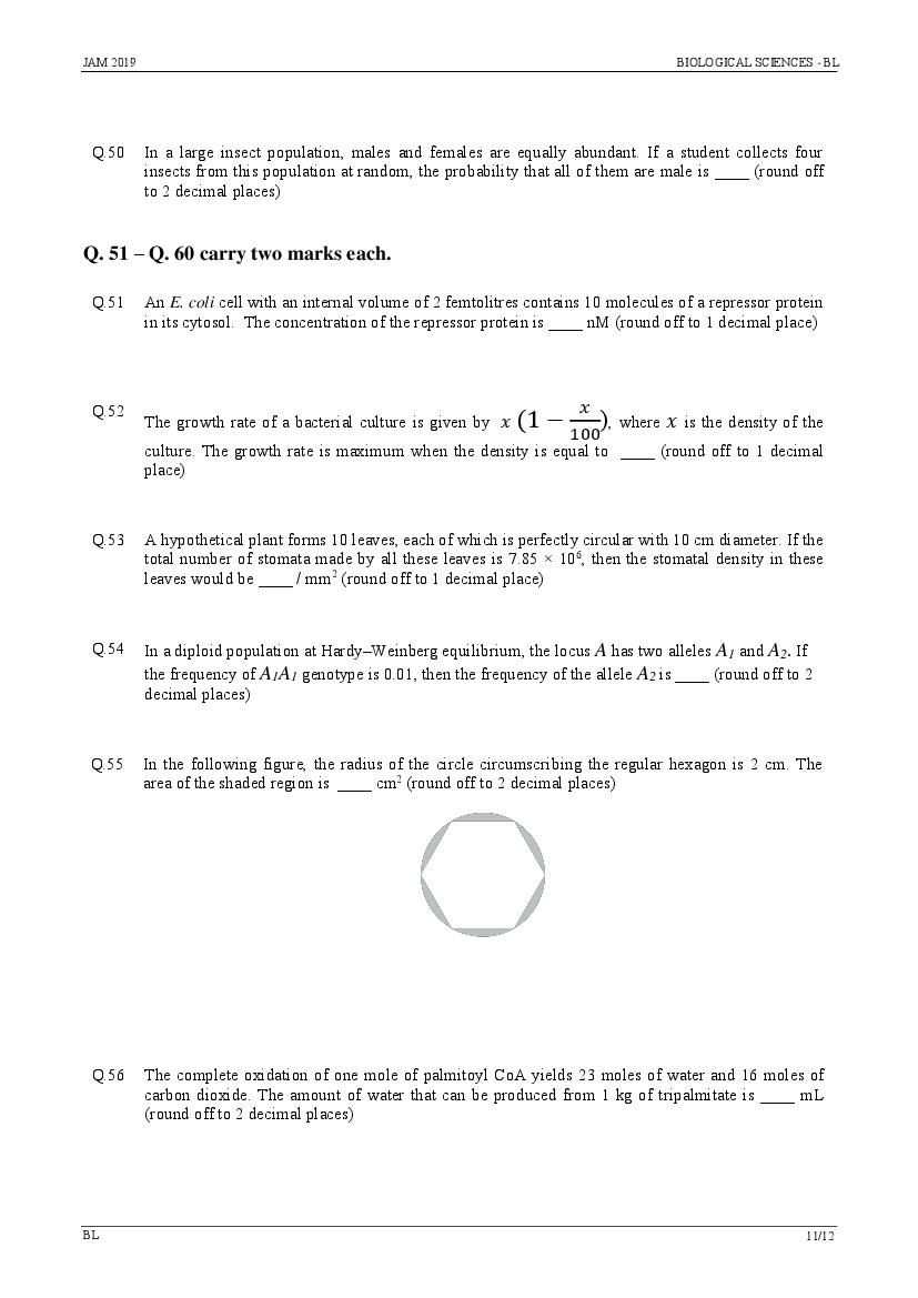IIT JAM 2019 Question Papers PDF with Answer Keys (7 Papers)