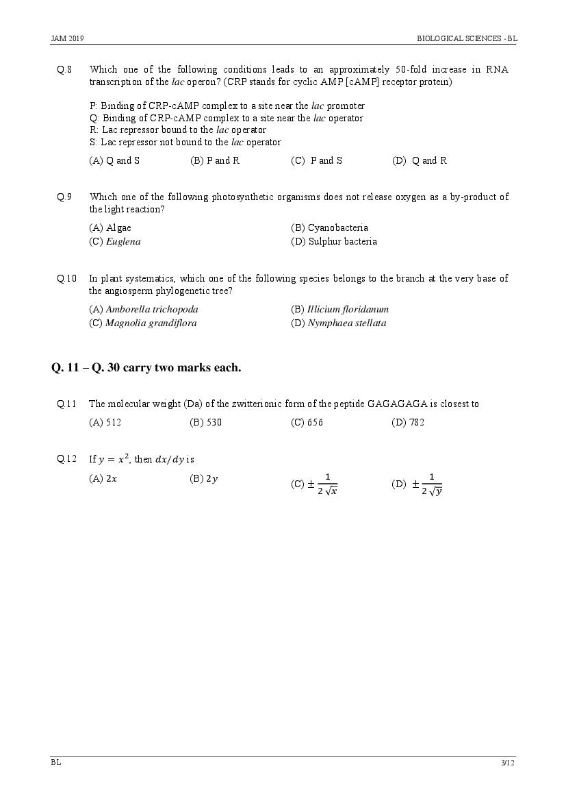 IIT JAM 2019 Question Papers PDF with Answer Keys (7 Papers)