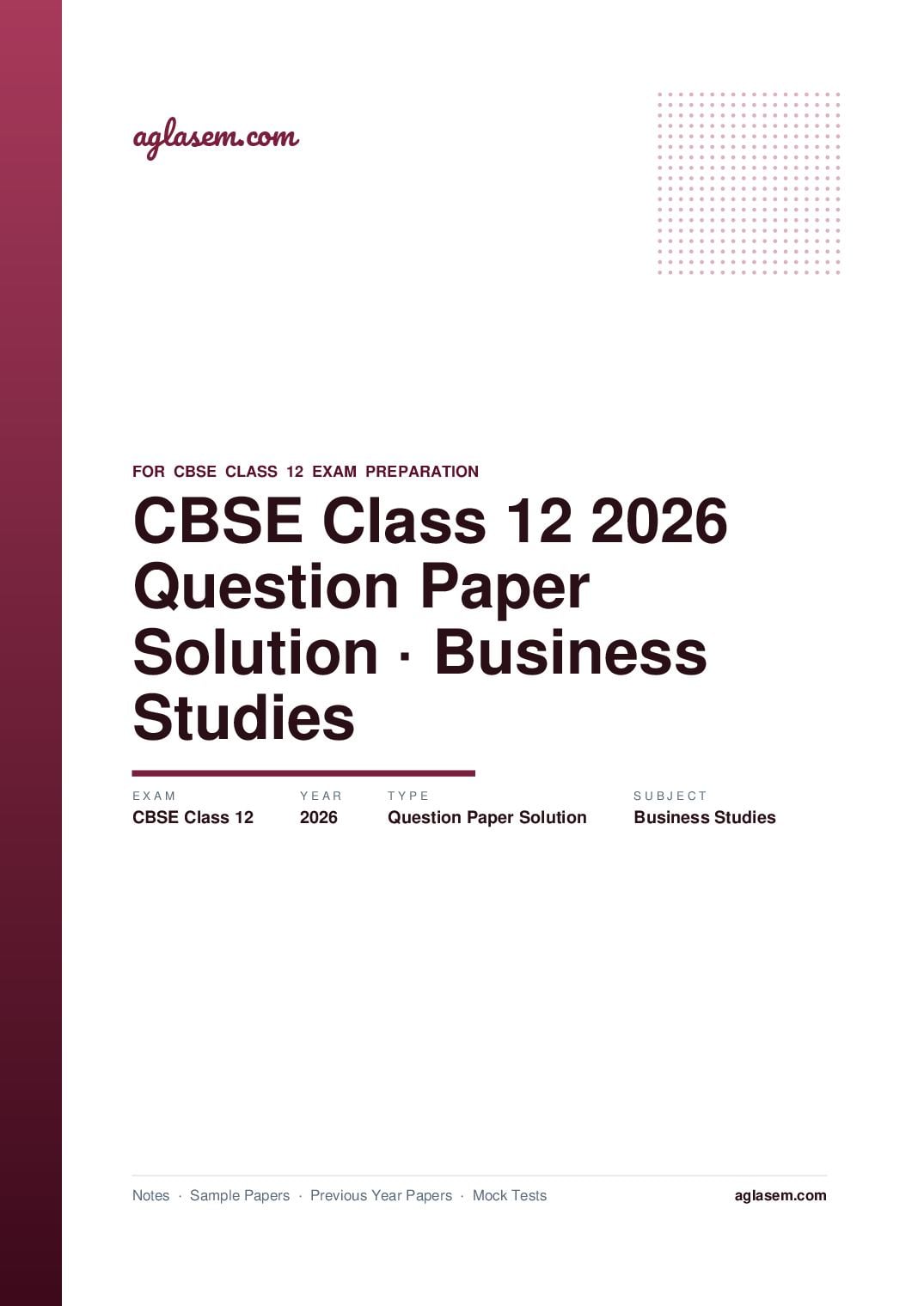 CBSE Class 12 Question Paper 2026 Solution Business Studies - Page 1 of 25