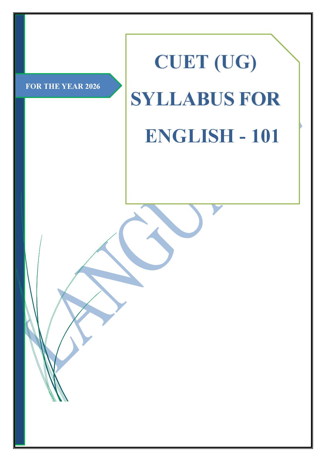 CUET 2026 Syllabus English (Code 101) - Page 1 of 2