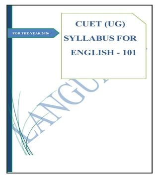 CUET 2026 Syllabus English (Code 101) - Download PDF | AglaSem