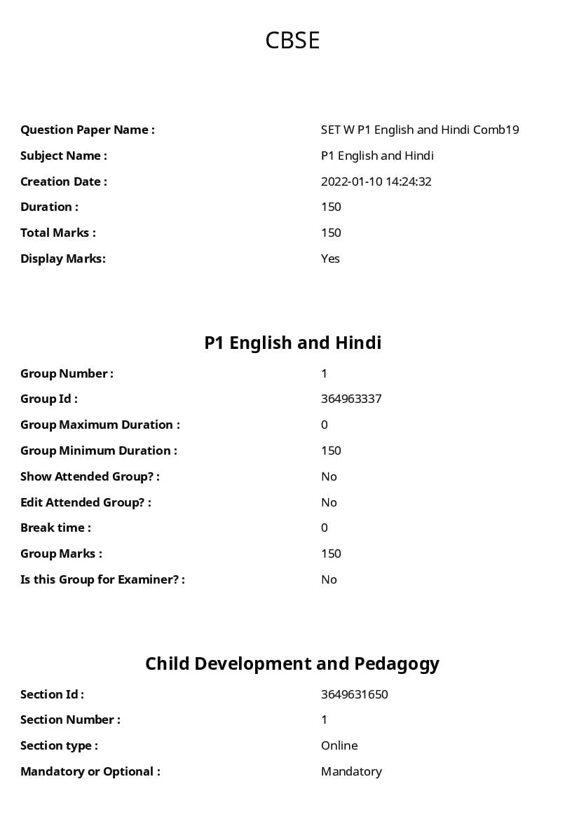 CTET 2021 (Dec) Question Paper 10 Jan 22 Paper 1 - Page 1