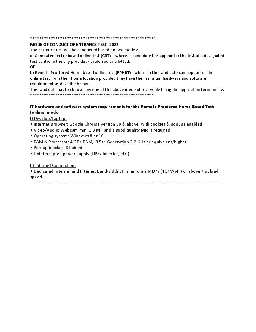 BVP CET 2022 Exam Mode Notice - Page 1