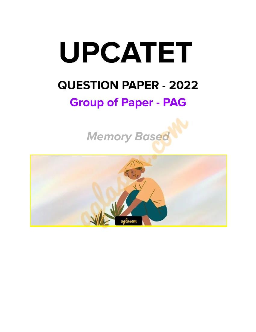 UPCATET 2022 Question Paper PAG Group - Page 1