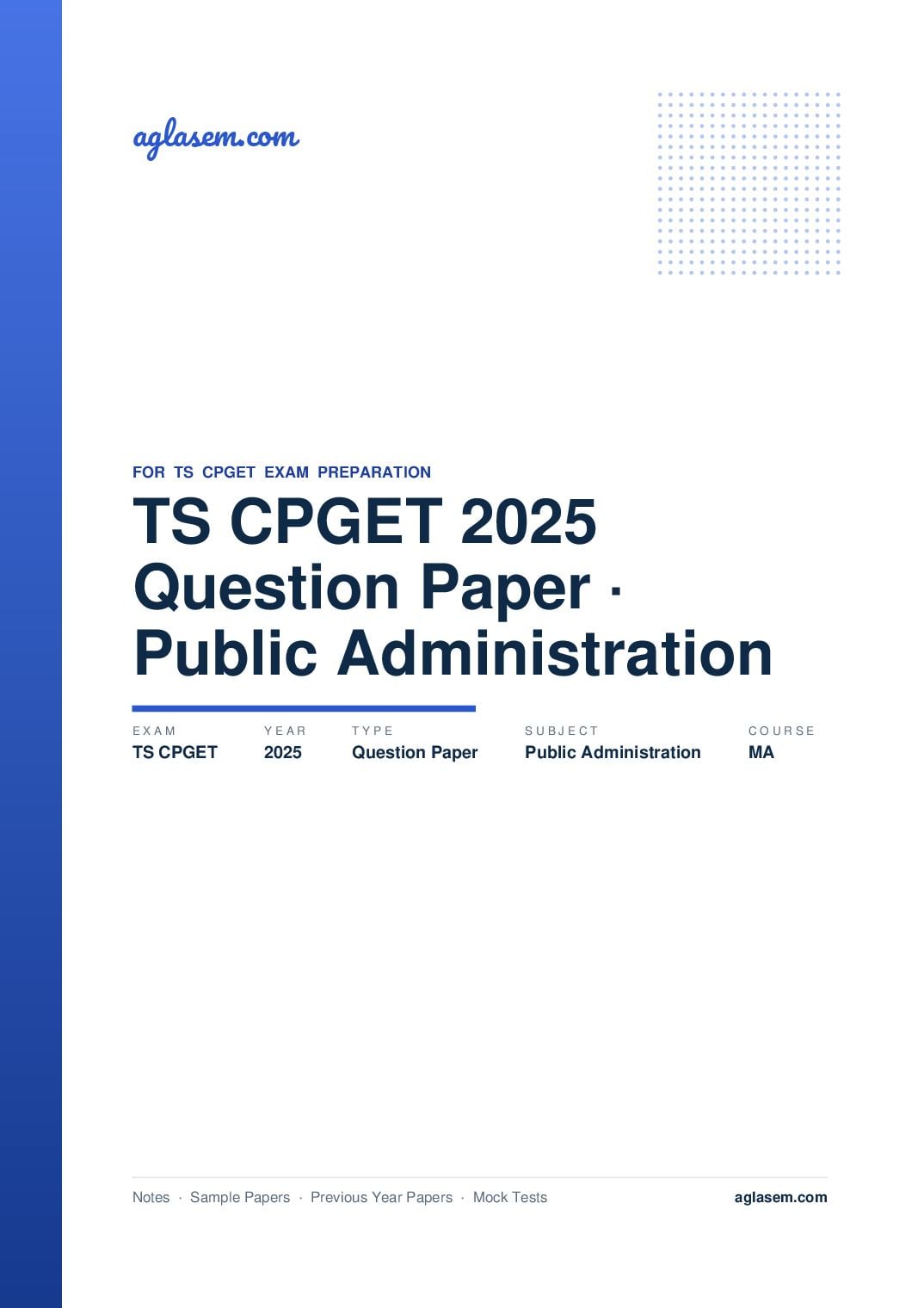 TS CPGET 2025 Question Paper MA Public Administration - Page 1 of 102