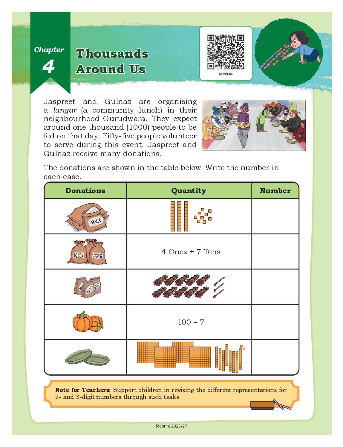 NCERT Book Class 4 Mathematics (Math Mela) Chapter 4 Thousands Around Us - Page 1 of 23