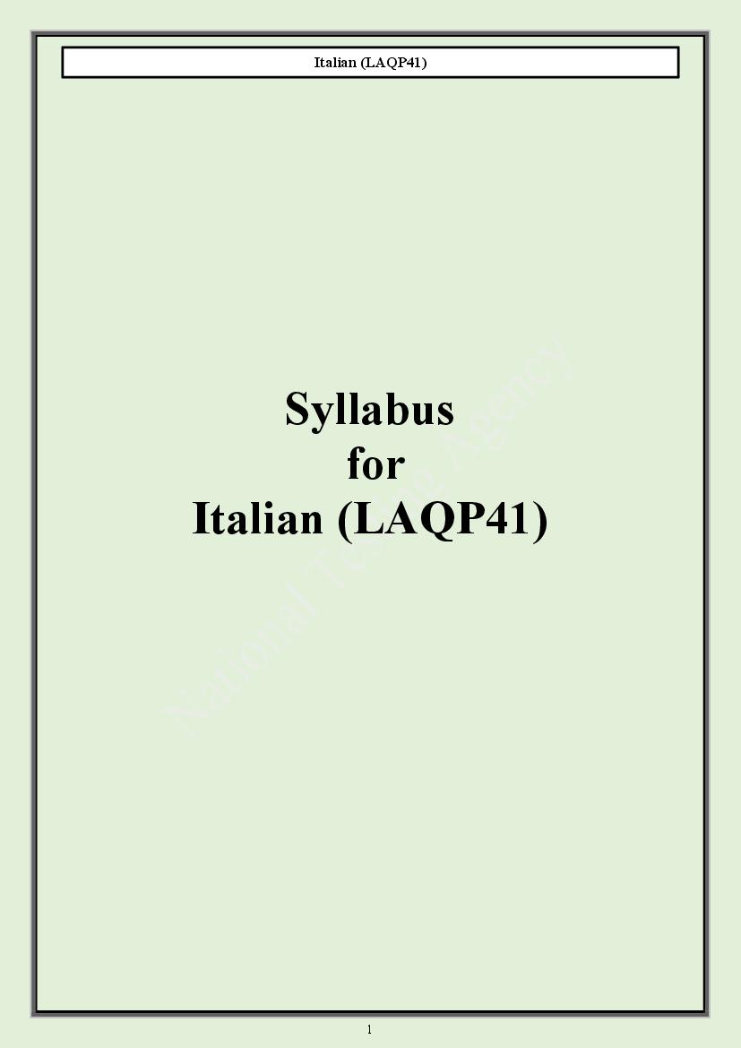 CUET PG 2024 Syllabus Italian - Page 1