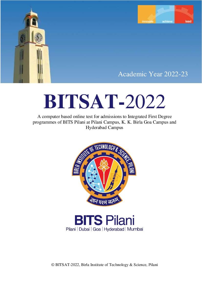 BITSAT 2022 Brochure - Page 1