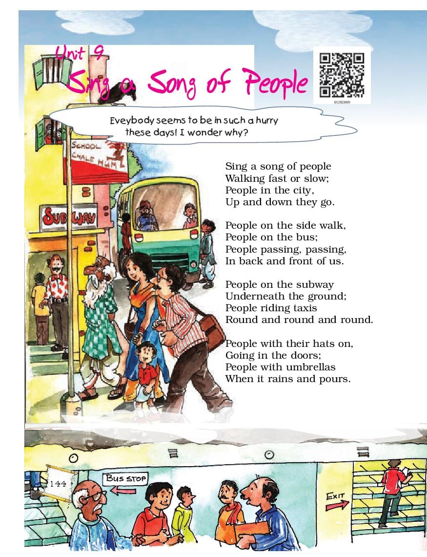NCERT Book Class 5 English (Marigold) Chapter 9 Sing a Song of People - Page 1