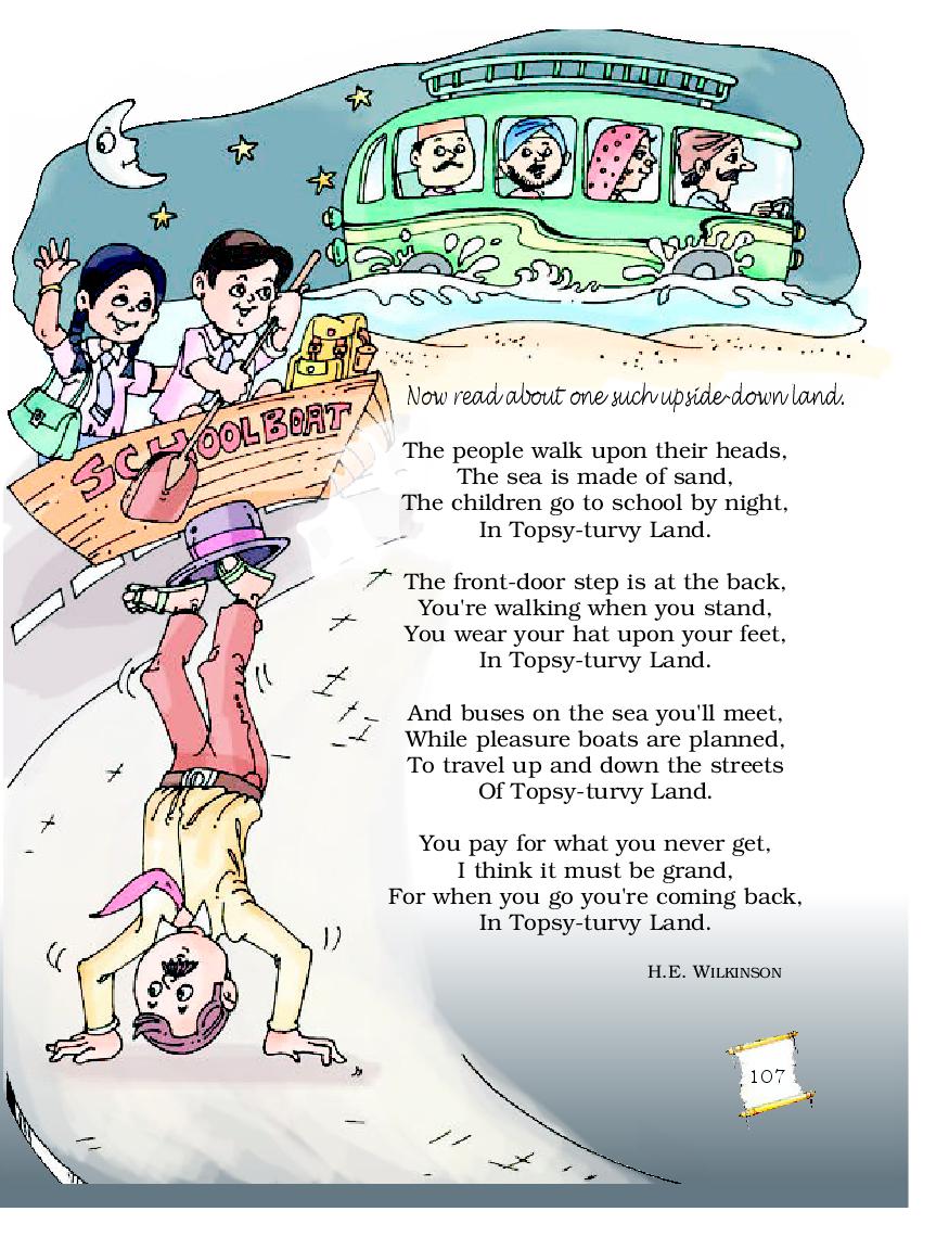 NCERT Book Class 5 English Chapter 7 Topsy turvy Land AglaSem Schools