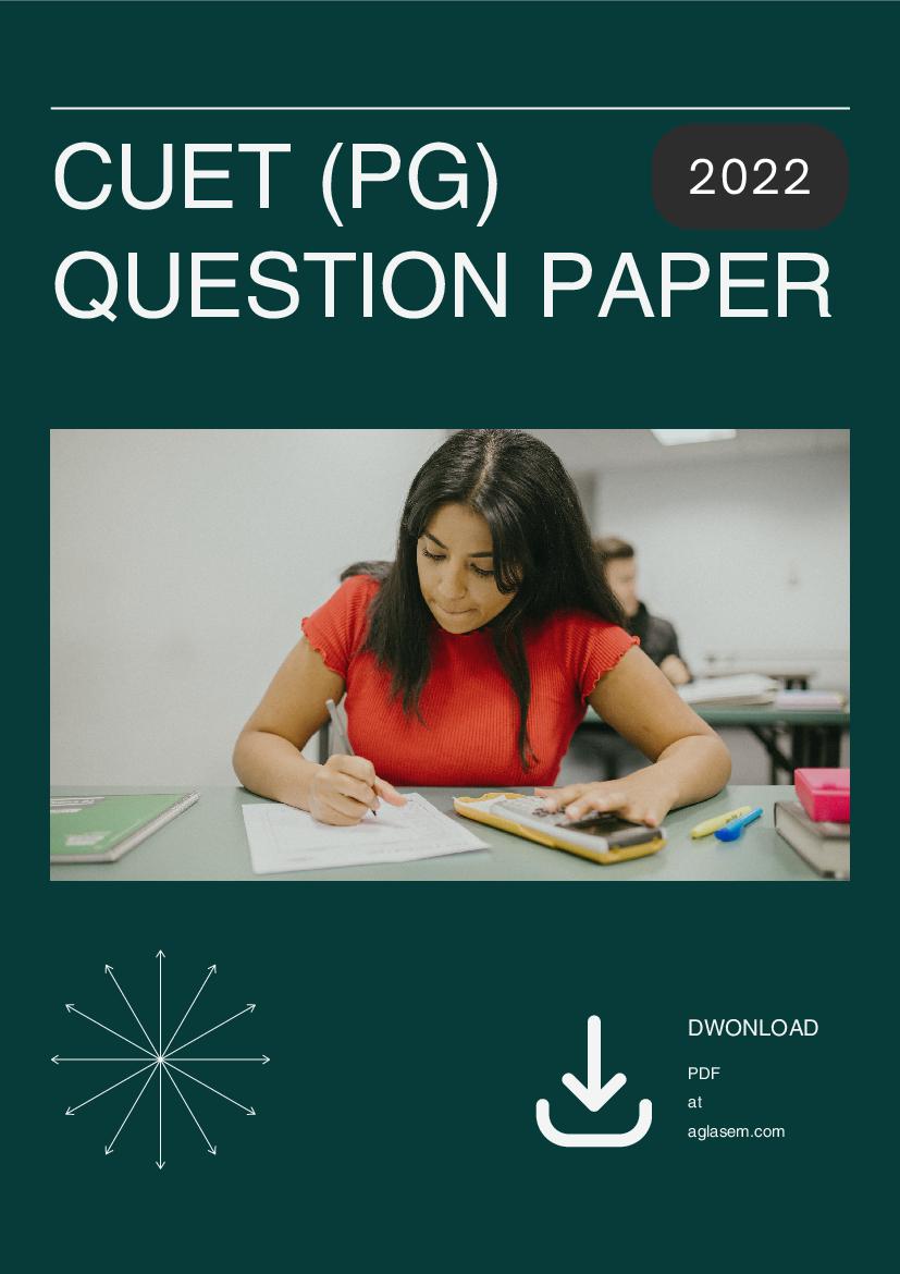 CUET PG 2022 Question Paper Data Science, Artifical intelligence, Cyber Security - Page 1