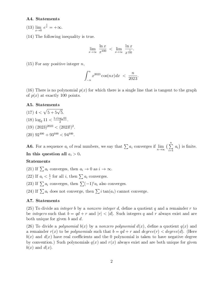 CMI Entrance Exam 2023 Question Papers PDF with Solutions (4 Papers)