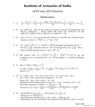 ACET Jun 2023 Solution - Download PDF | AglaSem