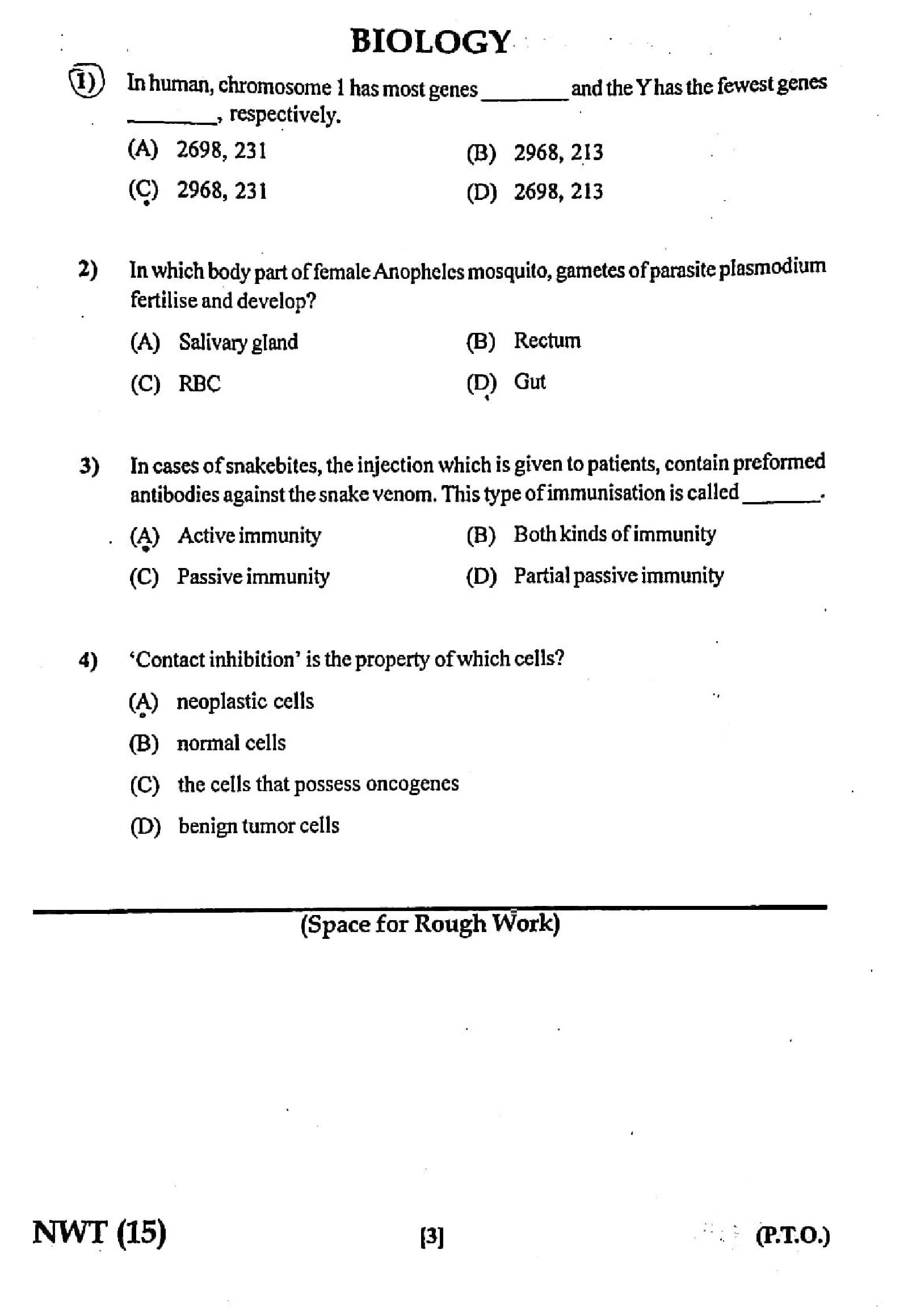 GUJCET 2021 Question Paper Biology (English Medium) - Page 1