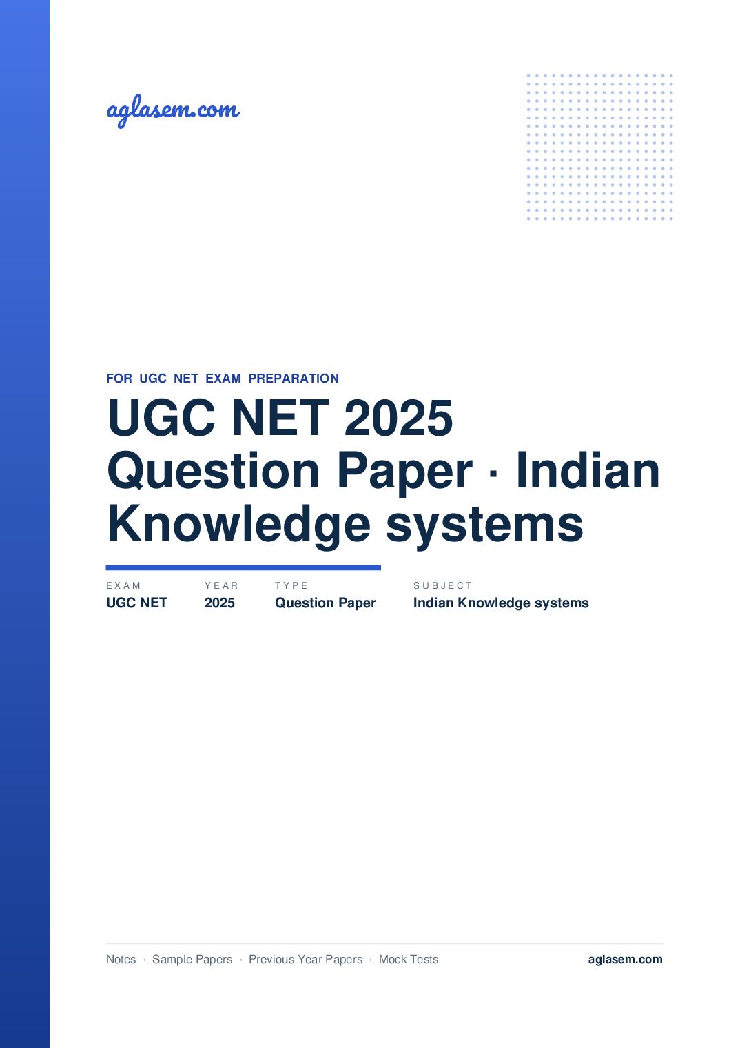 UGC NET 2025 Question Paper Indian Knowledge systems - Page 1 of 128
