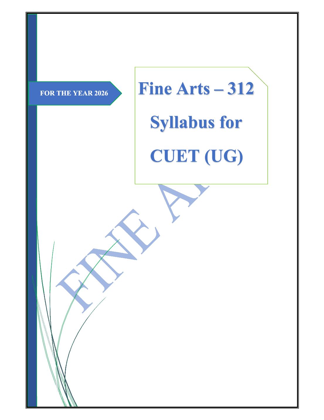 CUET 2026 Syllabus Fine Arts Visual Arts Commercial Arts (Code 312) - Page 1 of 4