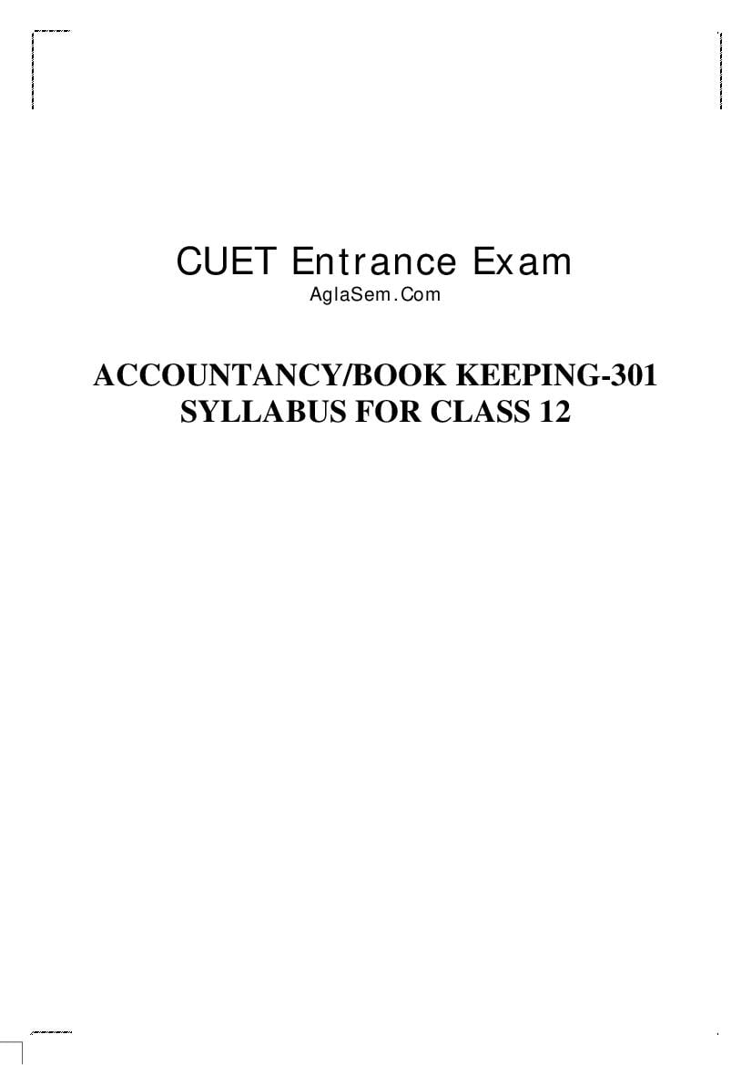CUET 2022 Syllabus Accountancy - Page 1