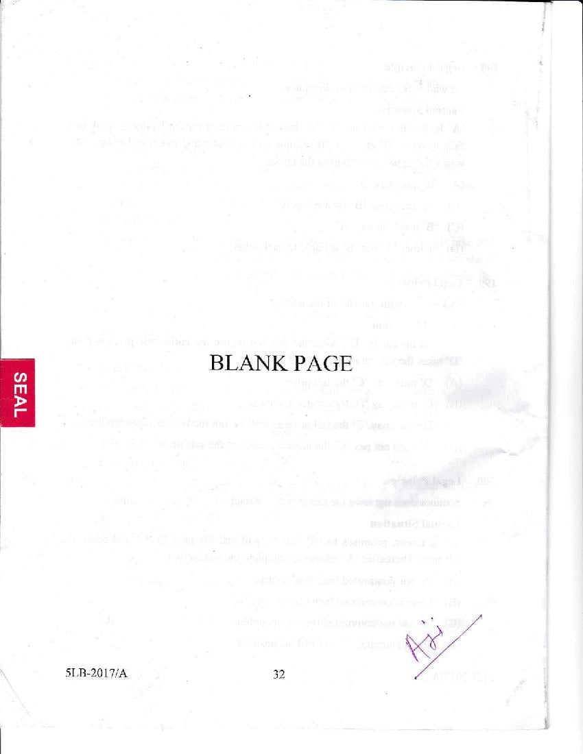 Kerala LLB 5 Year 2017 Question Paper PDF
