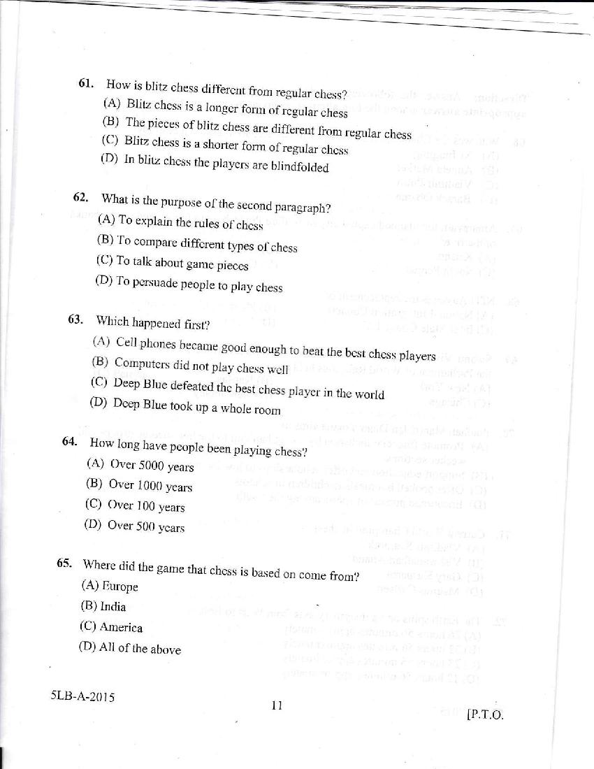 Kerala LLB 5 Year 2015 Question Paper PDF