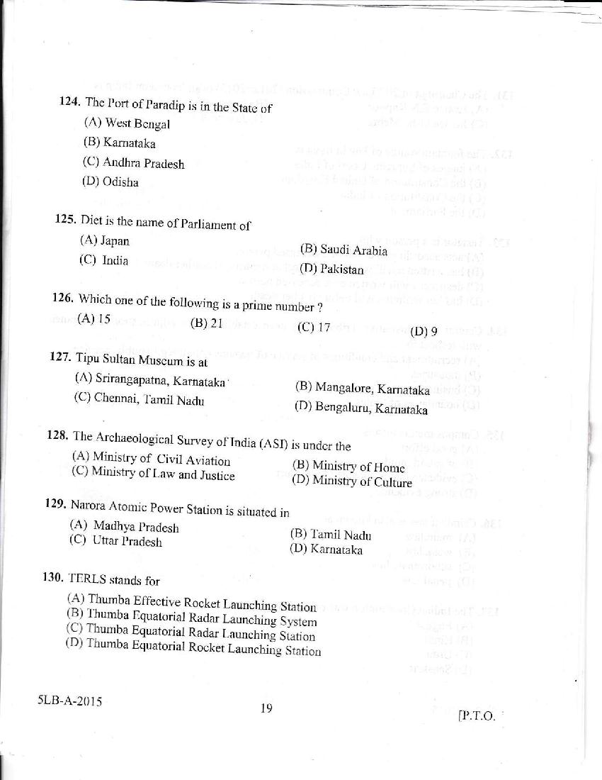 Kerala LLB 5 Year 2015 Question Paper PDF