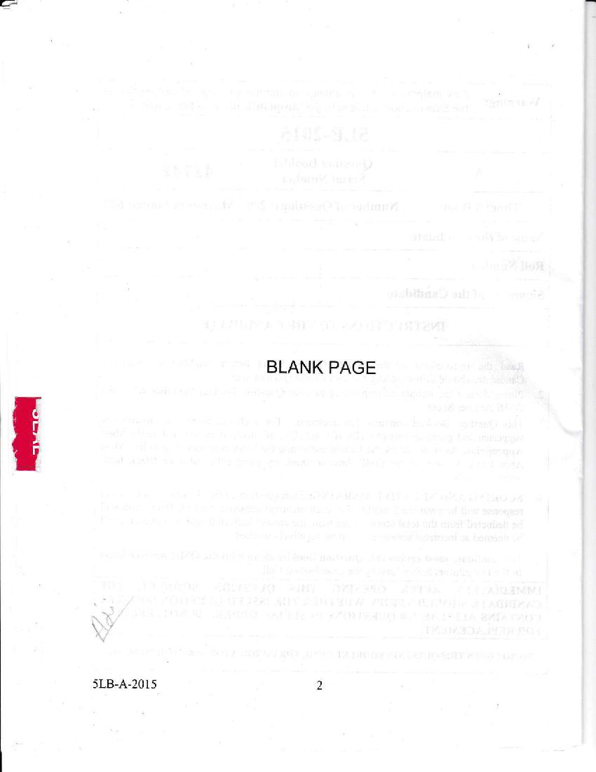 Kerala LLB 5 Year 2015 Question Paper PDF